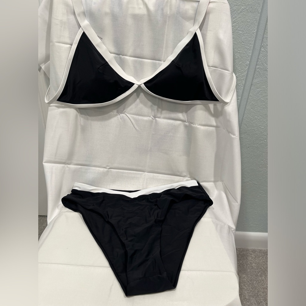 SUUKSESS Women Triangle High Cut Bikini Sets Sexy High Waisted Color Black